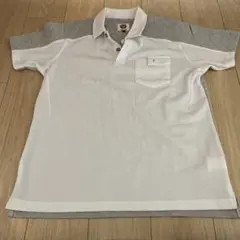 ホワイト/グレー ポロシャツ LLサイズ