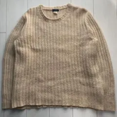 90s J.CREW ウール ニット ベージュ フィッシャーマン ケーブル 古着