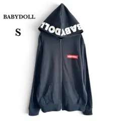 BABYDOLL ベビードール フルジップ パーカー 黒 S ロゴ クラウン
