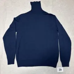 39 極美品　ユナイテッドアローズ　タートルネックセーター　ネイビー　M
