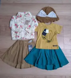 新品　ジャケット　スカート　シャツ　麦わら帽子　5点セット 80cm まとめ売り