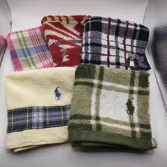 ◆2605 ポロラルフローレン　タオルハンカチ　5点セット