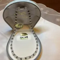白水晶と淡水真珠の綺麗なネックレス　未使用品