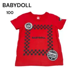 【ベビードール】美品 100cm 男の子 Tシャツ 半袖 赤 夏服 アメカジ