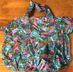 【お値下げ】花柄 折りたたみ式バッグ