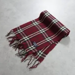 Burberry バーバリー ノバチェックマフラー ウール ワインレッド 英国製
