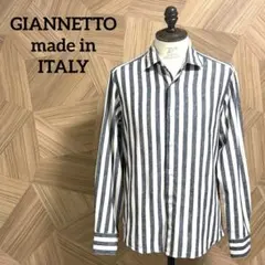 【美品】GIANNETTO リネンコットンボールドストライプシャツのサムネイル