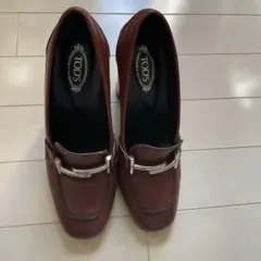 美品✴︎TOD'S ダブルT クロコ型押し 白レザー キャンバス素材