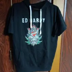 Ed Hardy　エドハーディー　半袖パーカー　Ｍ　黒のサムネイル