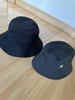 帽子レディース　帽子キッズ　黒色　2点セット