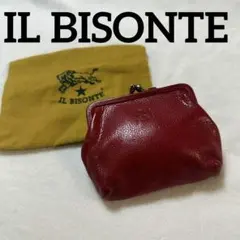 イルビゾンテ がま口 コインケース 小銭入れ レッド 本革