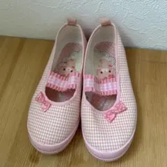 ピンク ギンガムチェック スリッポン