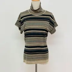 日本製 CORDIER 半袖ニット 綿 絹 サイズ42 Lサイズ程度 ベージュ系のサムネイル