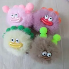 未使用　ソーセージリップモンスター　ヘアクリップ　マスコット　4個セット