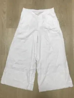 【BANANA REPUBLIC】ワイドレッグクロップパンツ M ホワイト