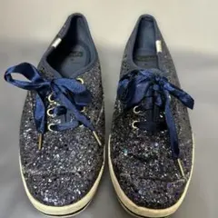 ケイトスペード　Keds ネイビー グリッター スニーカー