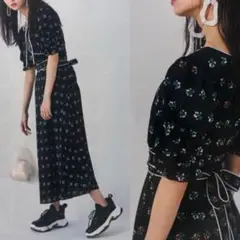 スナイデル×齋藤飛鳥×SWEET コラボ 小花柄ワンピース M ブラックフラワー