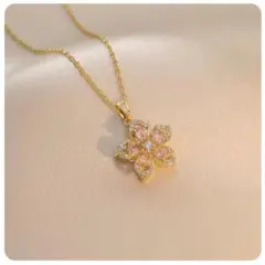 ピンクフラワー ペンダント ネックレス 桜 ファッション ジュエリー　新品