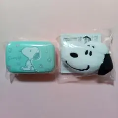 スヌーピー フェイスプチポーチ 小物ケース 2点【新品】