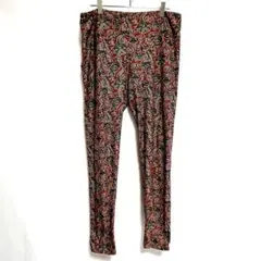 LulaRoe カジュアルパンツ ペイズリー柄)赤/黒/ベージュ)ウエストゴム