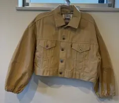 vintage デニムジャケット 短丈 ベージュ ウエスタン アメカジ レトロ 