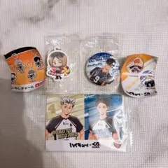 ハイキュー くら寿司 めじるしチャーム 缶バッジ ステッカーセット 孤爪 影山