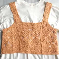 エムズエキサイト かぎ針編みビスチェ＆ユニクロ ＴシャツS