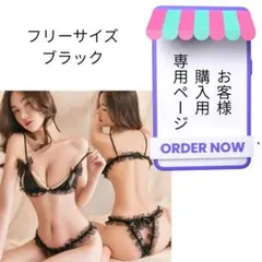 ブラジャー ショーツ セットアップ ブラック フリーサイズ 3点セット