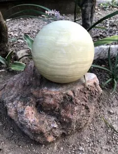天然石 オニキス 丸玉 スフィア 置物 パワーストーン 台座付き