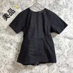 美品✨AEFFE SPA デニム　カットソー　半袖【38】ブルー　インディゴ