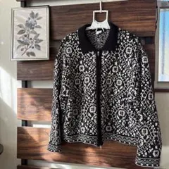 Niko and… ニコアンド カーディガン 幾何ハート柄襟ZIPカーディガン