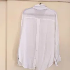 ZARA ホワイト リネンシャツ 長袖のサムネイル