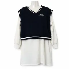 PiNK-latte ピンクラテ　アンサンブル長袖ワンピース　ベスト付　160