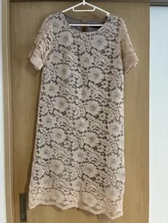 ナノユニバース 総レースワンピース ピンク 結婚式 お呼ばれ セレモニー 36