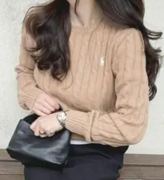 moca様【試着のみ】新作ラルフローレンピマコットン100%ケーブル編みニット moca様【試着のみ】新作ラルフローレンピマコットン100%ケーブル編み