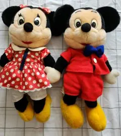 ☆昭和レトロ サンアンドスター ミッキー ミニー ぬいぐるみ　セット♪