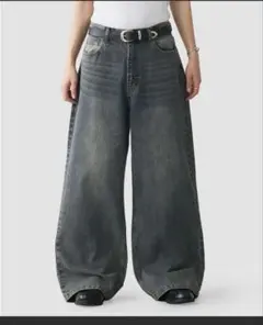 Regen Glanz ワイドバギーデニムパンツ　ブルー系その他 S