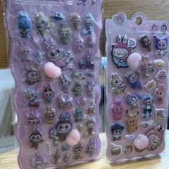 シール2点セット　おしりシール　桃シール　ラブブ　サンリオ　ディズニー