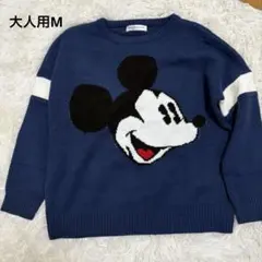 【極美品】ミッキーマウス刺繍長袖ニットセーター