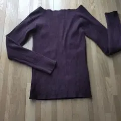 GRLリブ編み ダークブラウン ニット 長袖