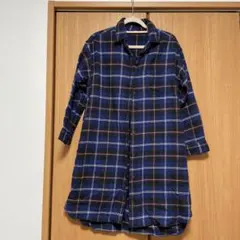 チェックシャツ シャツワンピース