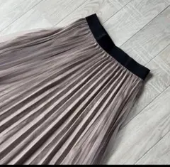 【オリーブデオリーブ】チュールレース　大人　プリーツロングスカート　ベージュ　M