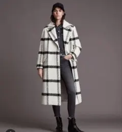 ALLSAINTS チェック柄ロングコートのサムネイル