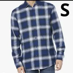 ⭐️新品未使用❣️フランネルシャツ 長袖 メンズ 　チェック柄　ブルーホワイト