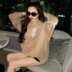 アベイル×SHOKOコラボ バックロゴパーカー(ベージュ) M