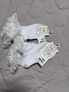 2足セット　ホワイト フリル付きフォーマルソックス 19~21cm