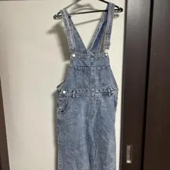 デニム サロペット オーバーオール ブルー カジュアル ゆったり 定番