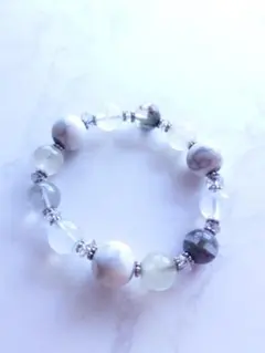 天然石ブレスレット｜ガーデンクォーツ×水晶｜浄化と調和