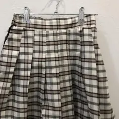 TG42 プリーツチェック柄スカート ベージュ 160