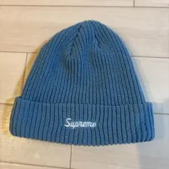 Supreme ニット帽 青 アクリル100%
